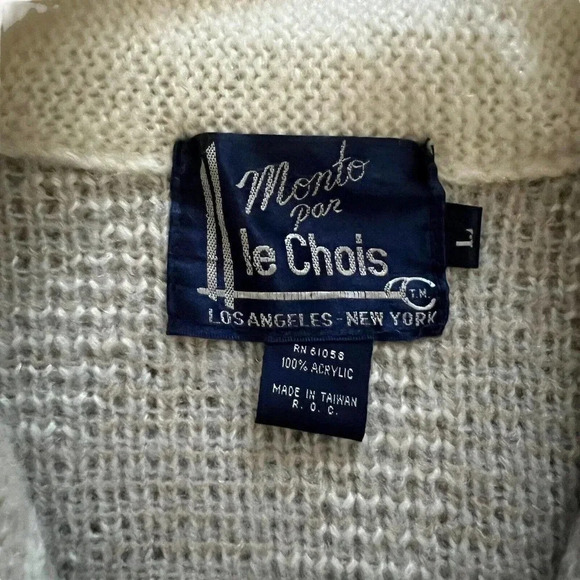 Vintage Patterned Knitted Cardigan Abstract Oversized Chunky Large Sweater Gpa - Picture 7 of 10